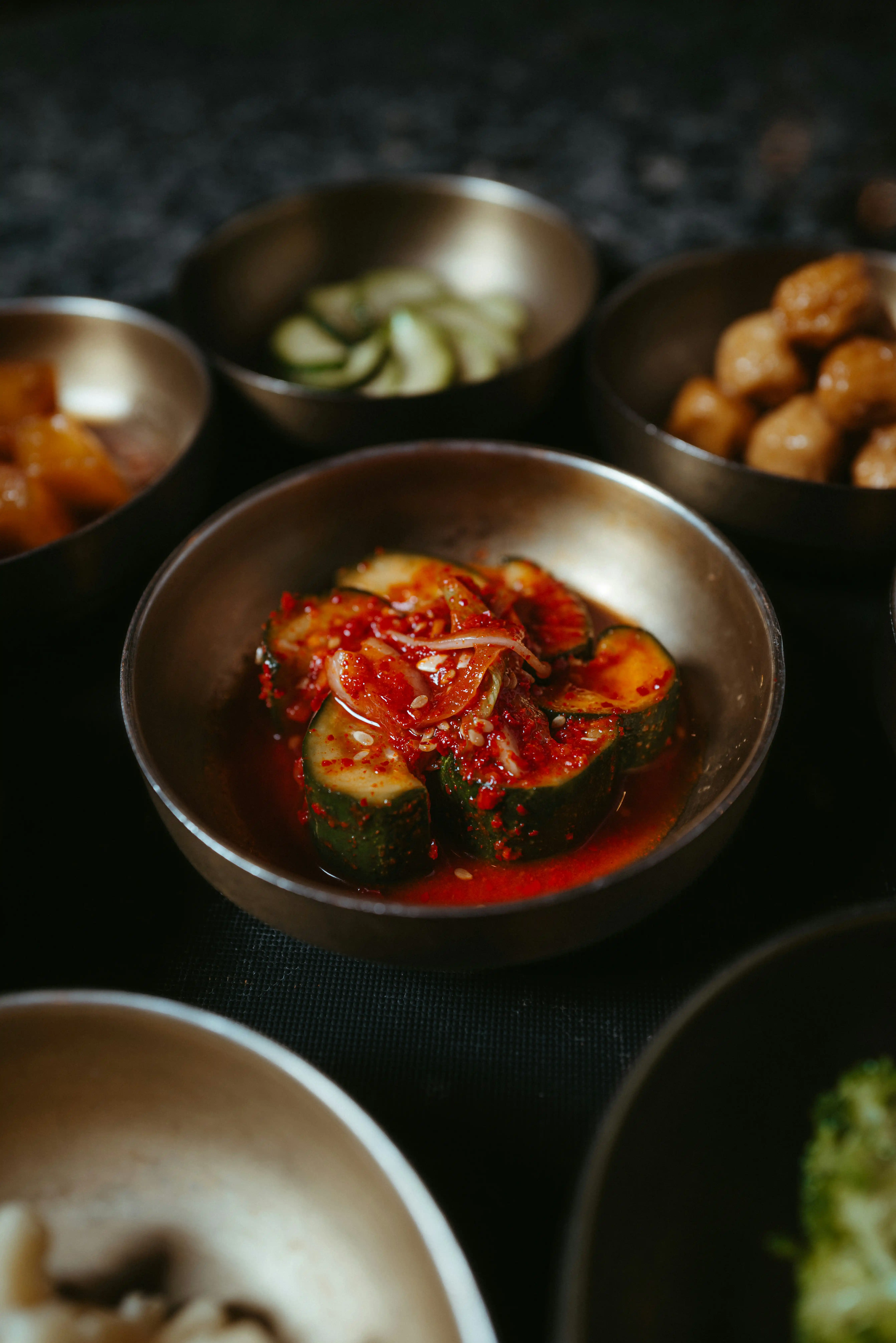 cucumber kimchi in a bowl